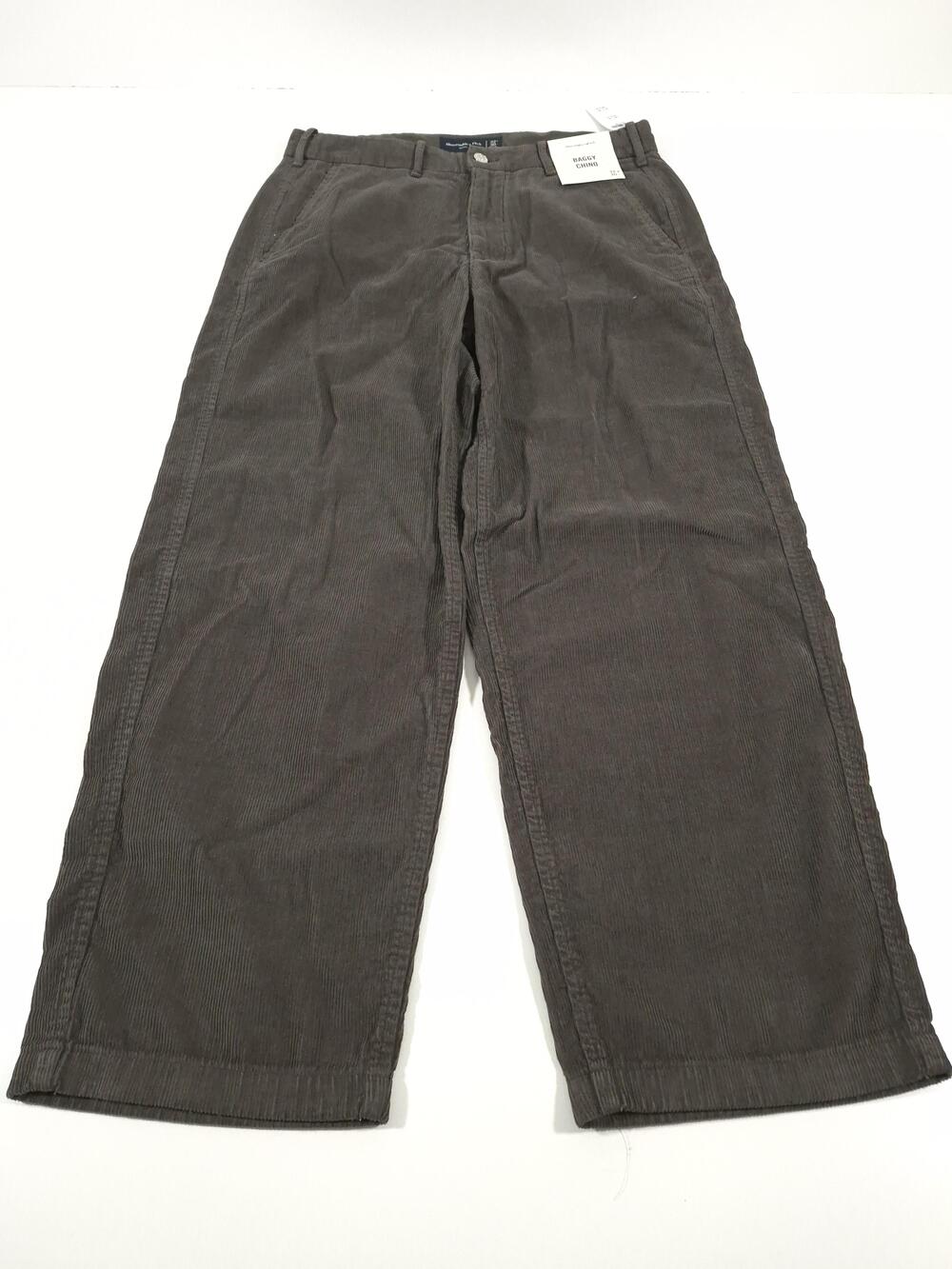 Abercrombie & Fitch Baggy Chino Pants Mens 32x30 Brown Corduroy NWT Casual